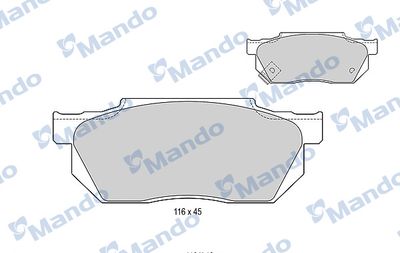 Комплект тормозных колодок, дисковый тормоз MANDO MBF015530 для HONDA PRELUDE