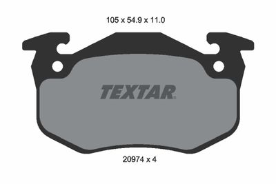 Комплект тормозных колодок, дисковый тормоз TEXTAR 2097401 для RENAULT 19