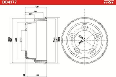 BREMSTROMMEL TRW DB4377 1