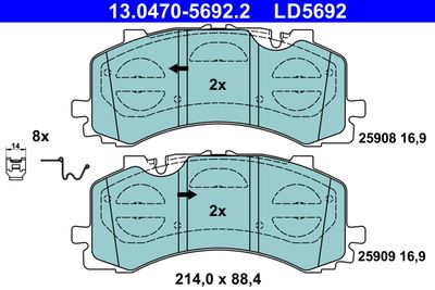 Комплект тормозных колодок, дисковый тормоз ATE 13.0470-5692.2 для AUDI Q8