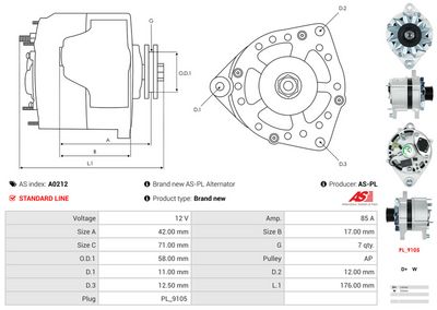 GENERATOR / ALTERNATOR AS-PL A0212 4