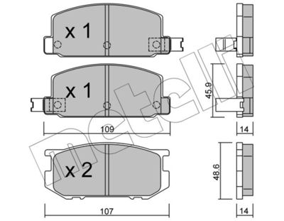 Комплект тормозных колодок, дисковый тормоз METELLI 22-0498-0 для SUBARU LEONE
