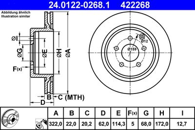 Тормозной диск ATE 24.0122-0268.1 для INFINITI G