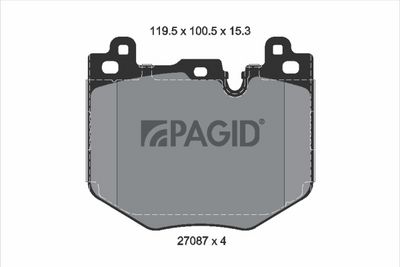комплект спирачно феродо, дискови спирачки PAGID T4625N