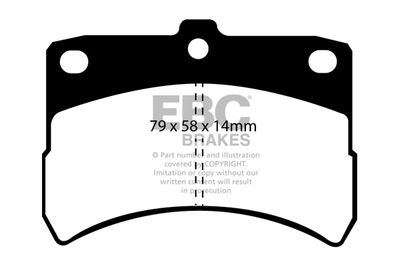 Комплект тормозных колодок, дисковый тормоз EBC Brakes DP1335 для DAIHATSU CUORE
