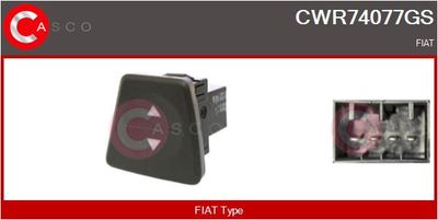 Выключатель, стеклолодъемник CASCO CWR74077GS для FIAT PANDA