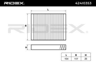 Филтър купе (поленов филтър) RIDEX 424I0353