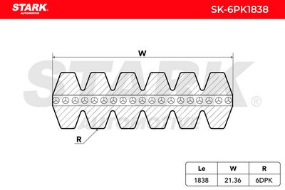 пистов ремък STARK SK-6PK1838