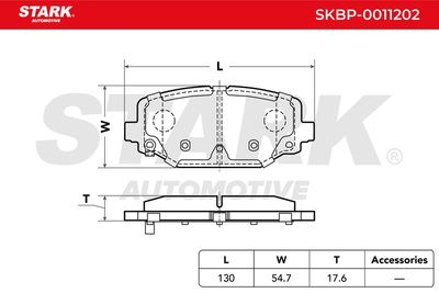 комплект спирачно феродо, дискови спирачки STARK SKBP-0011202