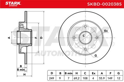 спирачен диск STARK SKBD-0020385