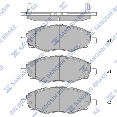 Hi-Q SP1412 Тормозные колодки и сигнализаторы для TOYOTA HILUX VII Пикап (_N1_, _N2_, _N3_) 2.5 D-4D (KUN15_)