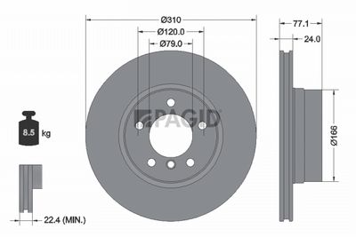 спирачен диск PAGID 54225NHC