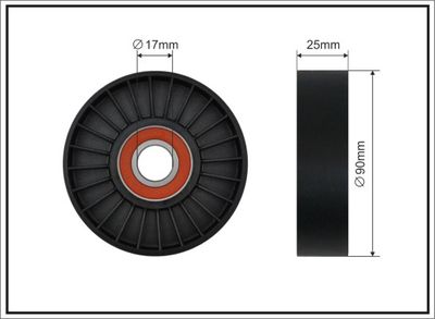 Tensioner Pulley, V-ribbed belt 12-00