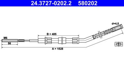 Тросик, cтояночный тормоз ATE 24.3727-0202.2 для BMW 1502-2002