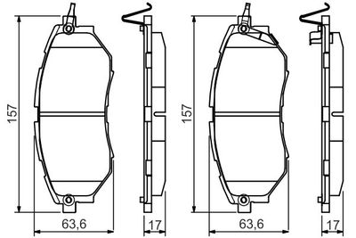 Комплект тормозных колодок, дисковый тормоз BOSCH 0 986 495 156 для SUBARU LEVORG
