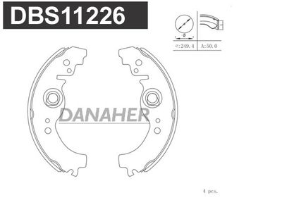 Комплект тормозных колодок DANAHER DBS11226 для LADA 1200-1500