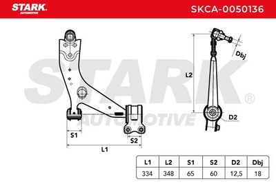 носач, окачване на колелата STARK SKCA-0050136