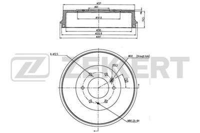 Тормозной барабан ZEKKERT BS-5526 для MAZDA BT-50