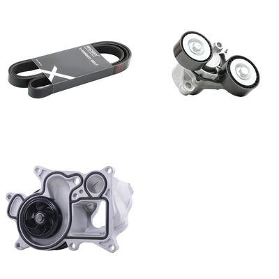 водна помпа + комплект пистови ремъци клиновидно оребряване RIDEX 4172P0138