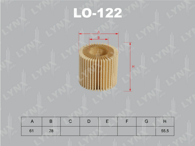 LYNXauto LO-122 Масляный фильтр  для DAIHATSU EXTOL (Дайхатсу Еxтол)
