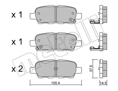 Комплект тормозных колодок, дисковый тормоз METELLI 22-0612-0 для NISSAN QUEST