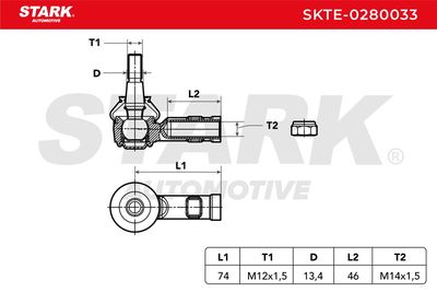 накрайник на напречна кормилна щанга STARK SKTE-0280033