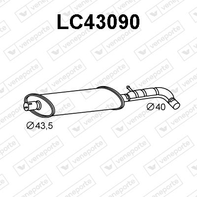 Средний глушитель выхлопных газов VENEPORTE LC43090 для LANCIA Y