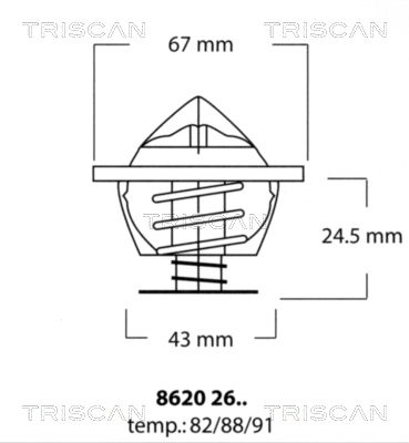 Термостат, охлаждающая жидкость TRISCAN 8620 2682 для MERCEDES-BENZ HECKFLOSSE