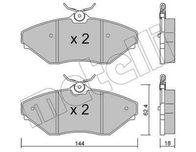 Zestaw klocków hamulcowych, hamulce tarczowe METELLI 22-0887-0