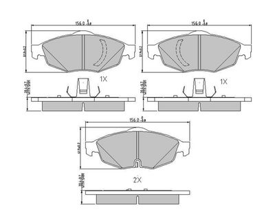 Remblokken set Voor (met slot), past: CHRYSLER SEBRING  DODGE STRATUS II 2.0-3.0 01.00-08.07