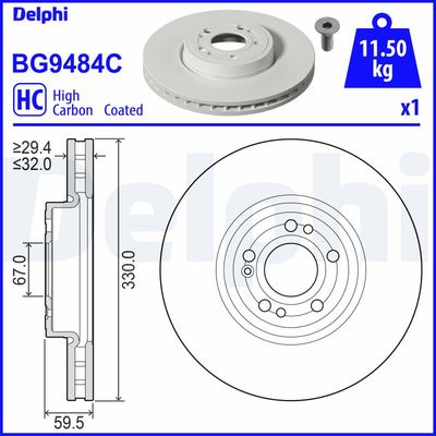 BREMSSCHEIBE DELPHI BG9484C