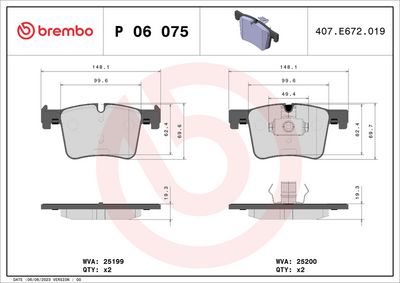 Brake Pad Set, disc brake P 06 075