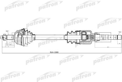 Приводной вал PATRON PDS0310 для CITROËN C8