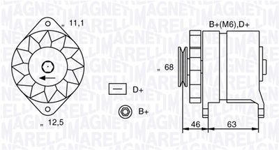 Генератор MAGNETI MARELLI 063321021010 для ALFA ROMEO ALFETTA