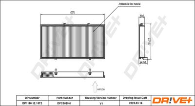 Filtr, vzduch v interiéru Dr!ve+ DP1110.12.1072