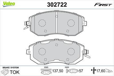 Brake Pad Set, disc brake 302722