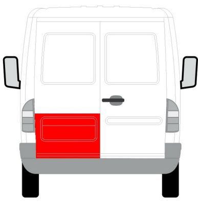 Deur reparatieset Achter Links (Coating, onderste deel, 1/3 hoogte) past: MERCEDES SPRINTER 901, 902, 903, 904, 905  VW LT II 01.95-07.06