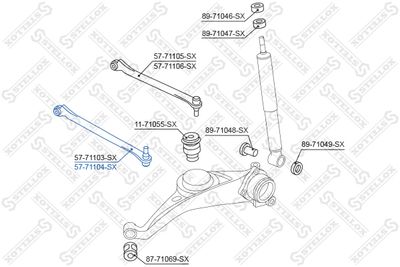 носач, окачване на колелата STELLOX 57-71104-SX