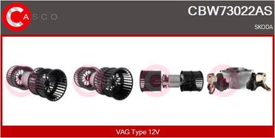 Вентилятор салона CASCO CBW73022AS для SKODA FAVORIT