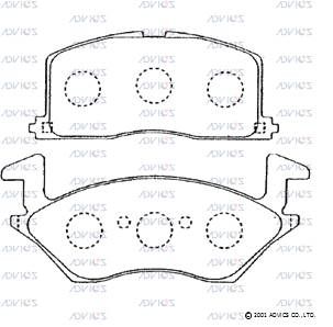 Комплект тормозных колодок, дисковый тормоз ADVICS A1N043 для TOYOTA STARLET