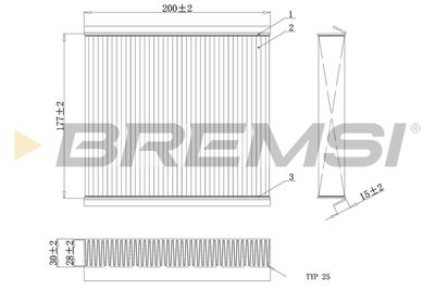 BREMSI FC0167C Фильтр салона  для FIAT LINEA (Фиат Линеа)