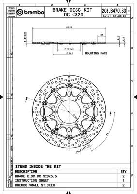 DISC FRANA BREMBO 208B47033