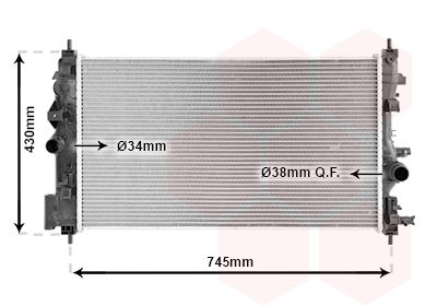 VAN WEZEL 37002591 Радиатор охлаждения двигателя  для OPEL INSIGNIA (Опель Инсигниа)