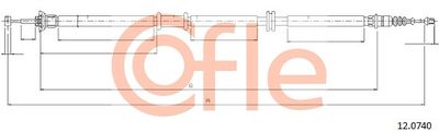 Тросик, cтояночный тормоз COFLE 92.12.0740 для FIAT LINEA