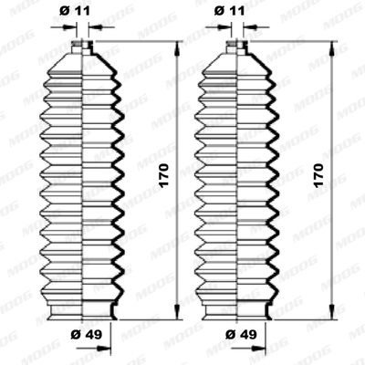 MOOG K150202 Пыльник рулевой рейки для DAIHATSU CHARADE