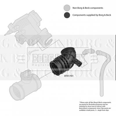 Intake Hose, air filter Borg & Beck BTH1701