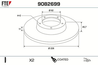 спирачен диск FTE 9082699