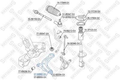Рычаг независимой подвески колеса, подвеска колеса STELLOX 57-00092-SX для MITSUBISHI LANCER