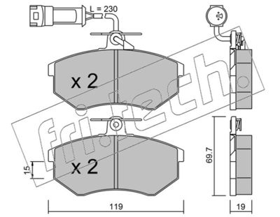 Sada brzdových destiček, kotoučová brzda fri.tech. 151.1