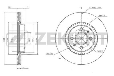 ZEKKERT BS-6449 Тормозные диски для KIA RIO (Киа Рио)